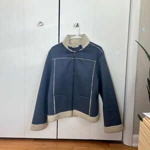 J. Khaki Off-White Sherpa Jacket